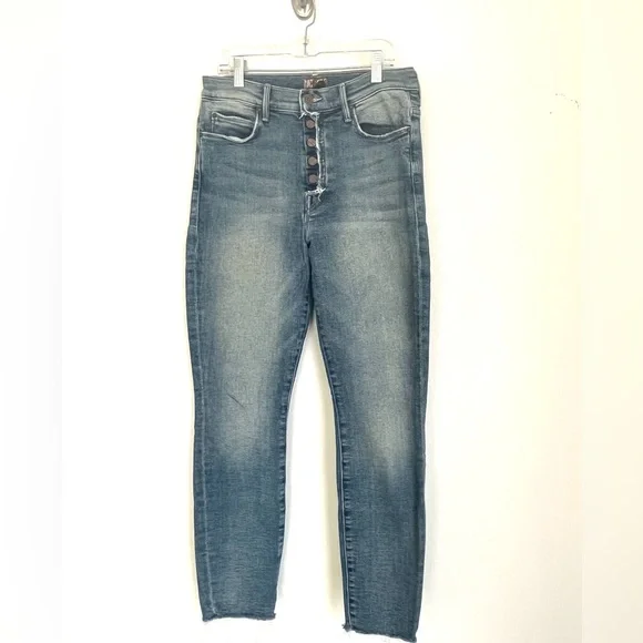MOTHER Denim The Fly Cut Stunner Ankle Fray Jeans Night Sz 27 – Brand New - Picture 2 of 15